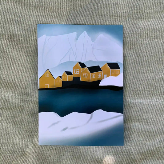 Severské vesničky – Rorbu, Lofoty – žlutá