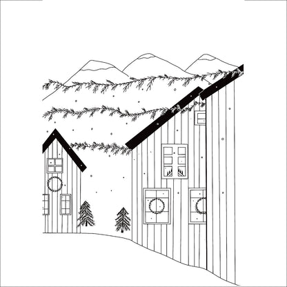 Skandinávské domy – Kolekce ilustrací